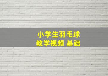 小学生羽毛球教学视频 基础